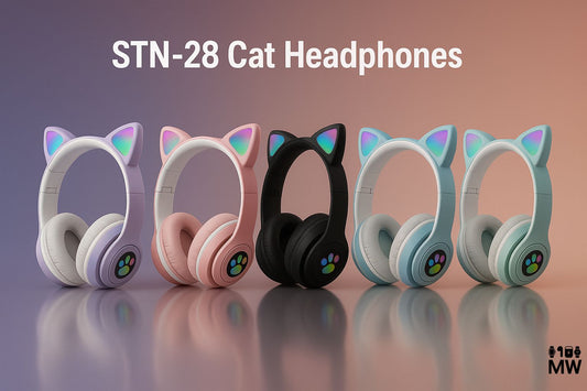 Foldable Cat Ear LED Wireless Headphones
