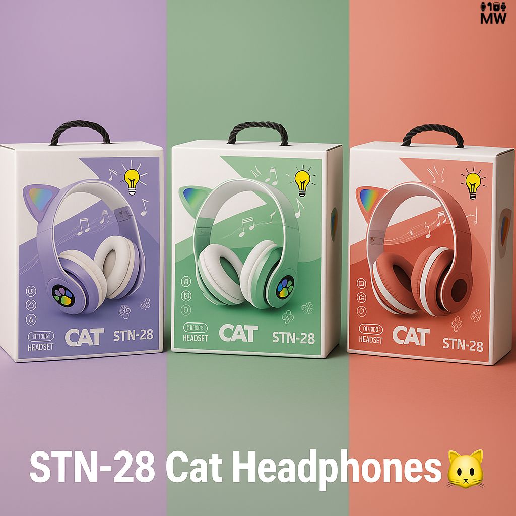 Foldable Cat Ear LED Wireless Headphones